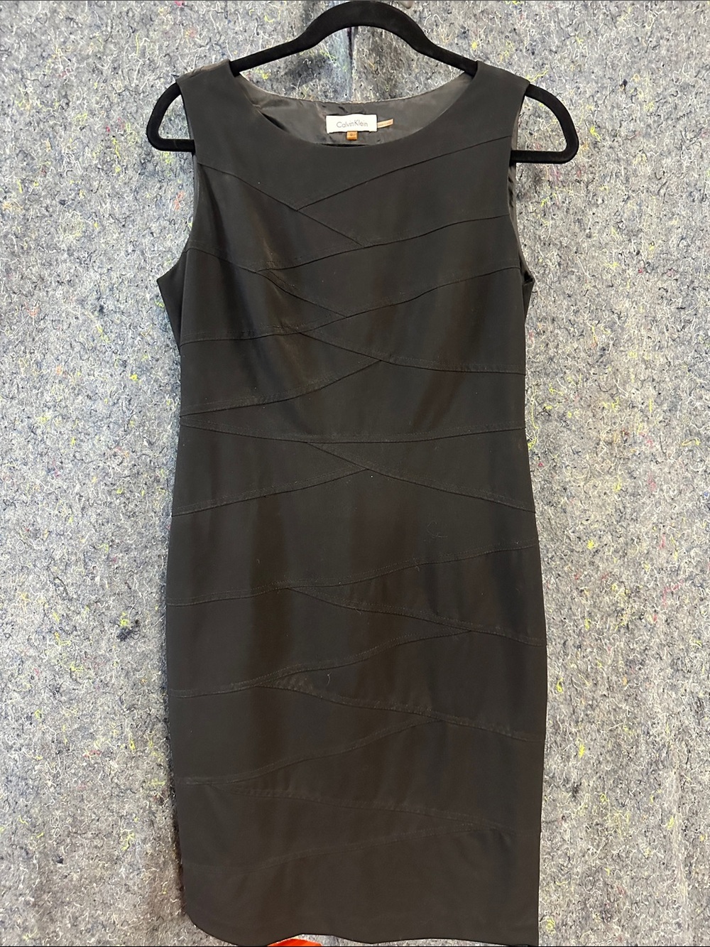 Calvin Klein Black Sleeveless Sheath Midi Dress